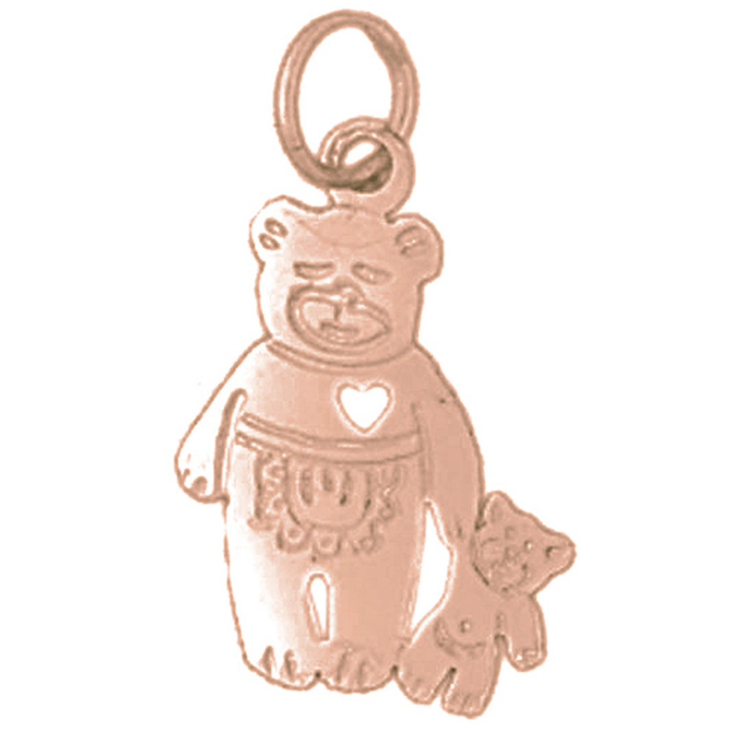 14K or 18K Gold Teddy Bear Pendant