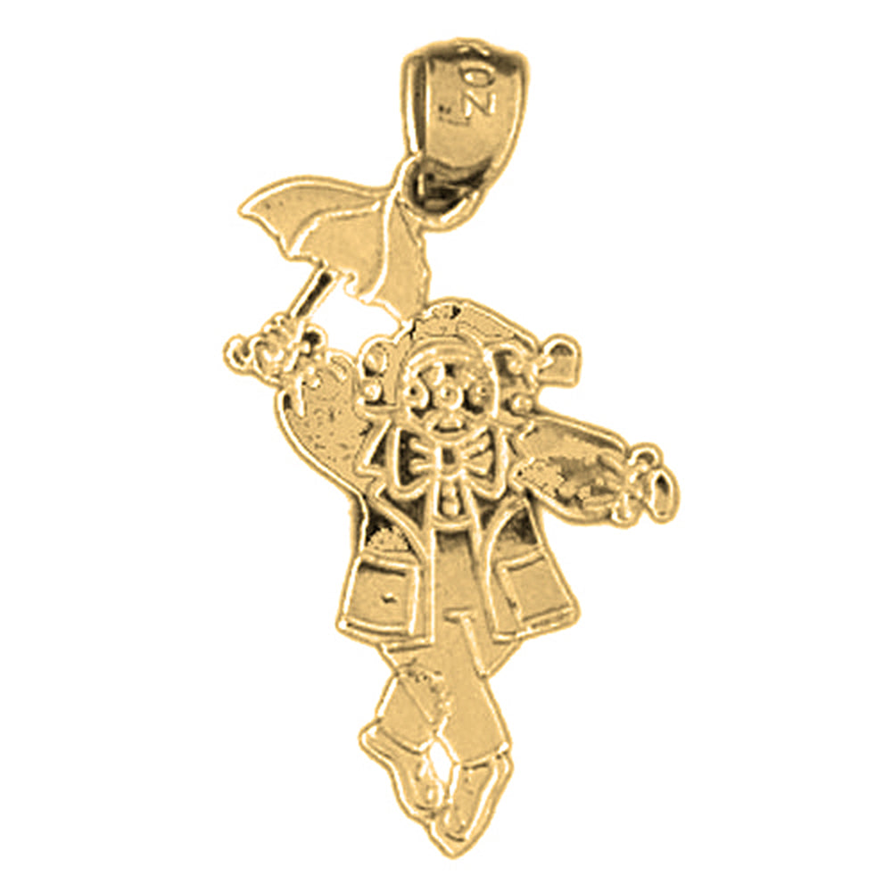 14K or 18K Gold Teddy Bear With Umbrella Pendant