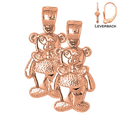 14K or 18K Gold Teddy Bear Earrings