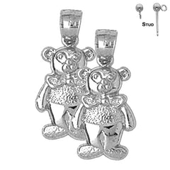 14K or 18K Gold Teddy Bear Earrings