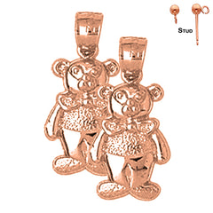 14K or 18K Gold Teddy Bear Earrings