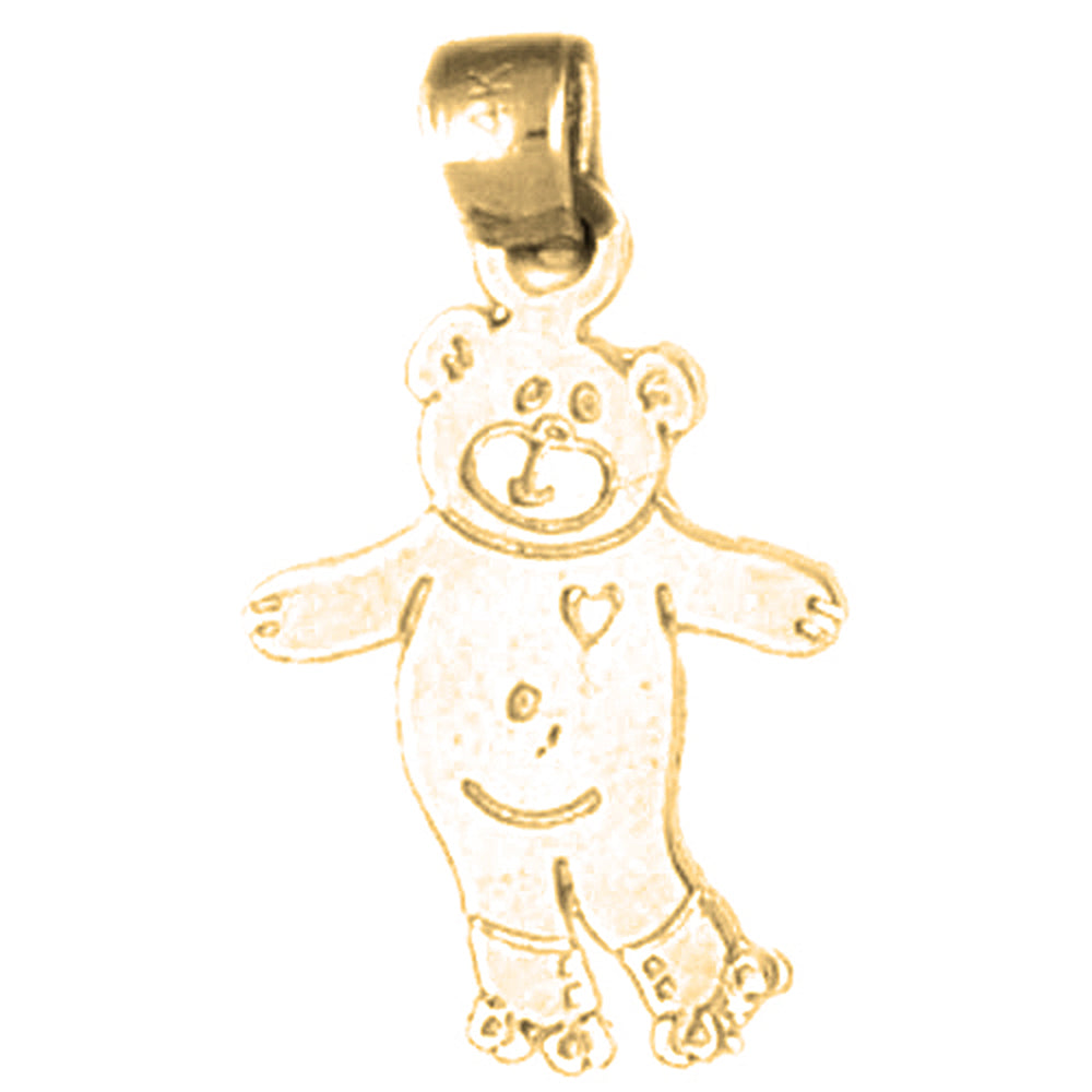 14K or 18K Gold Teddy Bear Pendant