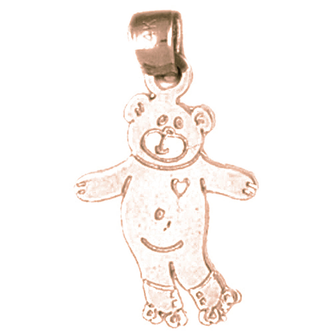 14K or 18K Gold Teddy Bear Pendant