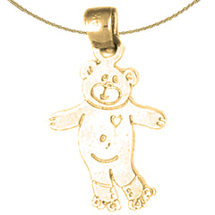 Colgante de osito de peluche en oro de 14 quilates o 18 quilates