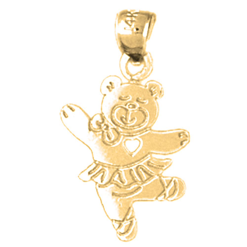 14K or 18K Gold Teddy Bear Pendant