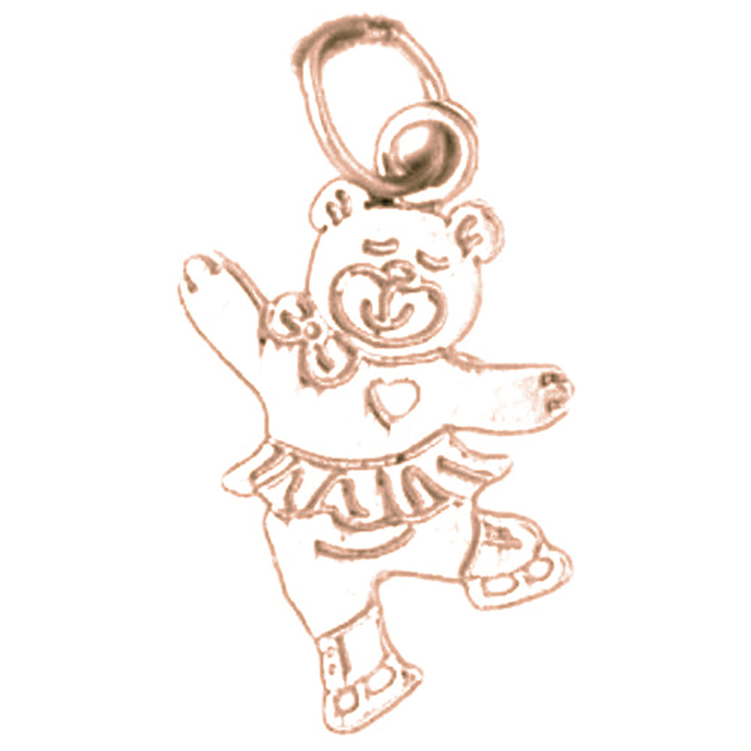 14K or 18K Gold Teddy Bear Pendant