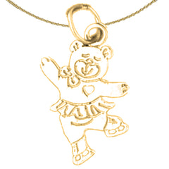 Colgante de osito de peluche en oro de 14 quilates o 18 quilates