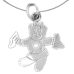 14K or 18K Gold Teddy Bear Cheerleader Pendant