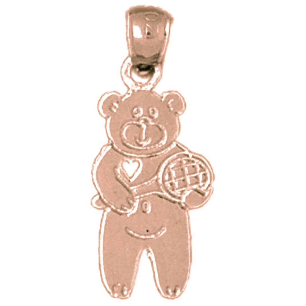 14K or 18K Gold Teddy Bear Pendant