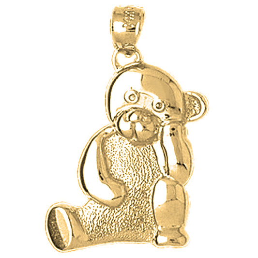 10K, 14K or 18K Gold Teddy Bear Pendant