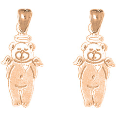 14K or 18K Gold 24mm Teddy Bear Earrings