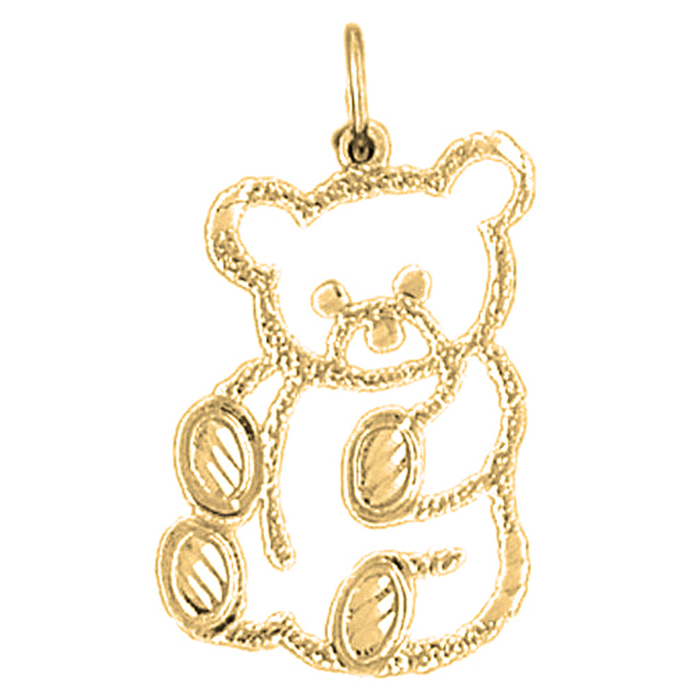 14K or 18K Gold Teddy Bear Pendant