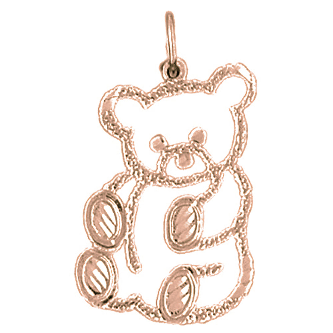 14K or 18K Gold Teddy Bear Pendant