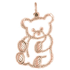 14K or 18K Gold Teddy Bear Pendant