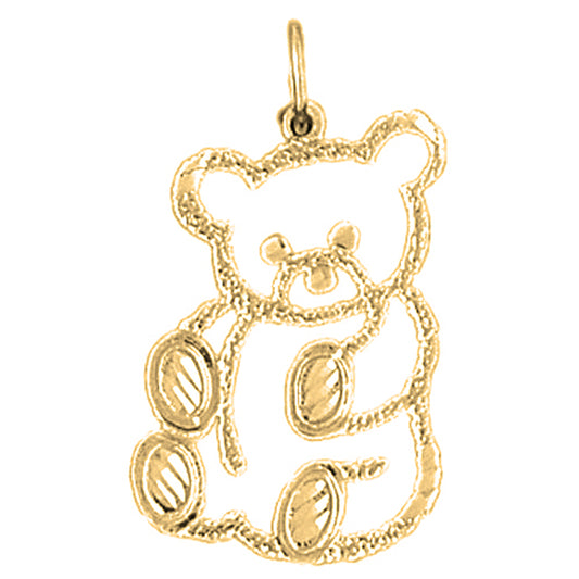 14K or 18K Gold Teddy Bear Pendant