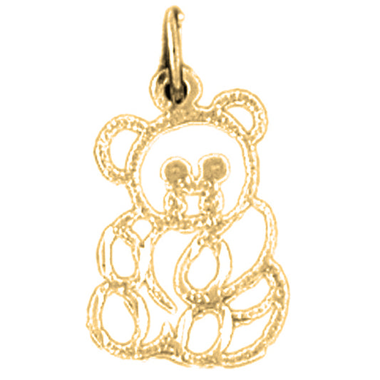14K or 18K Gold Teddy Bear Pendant