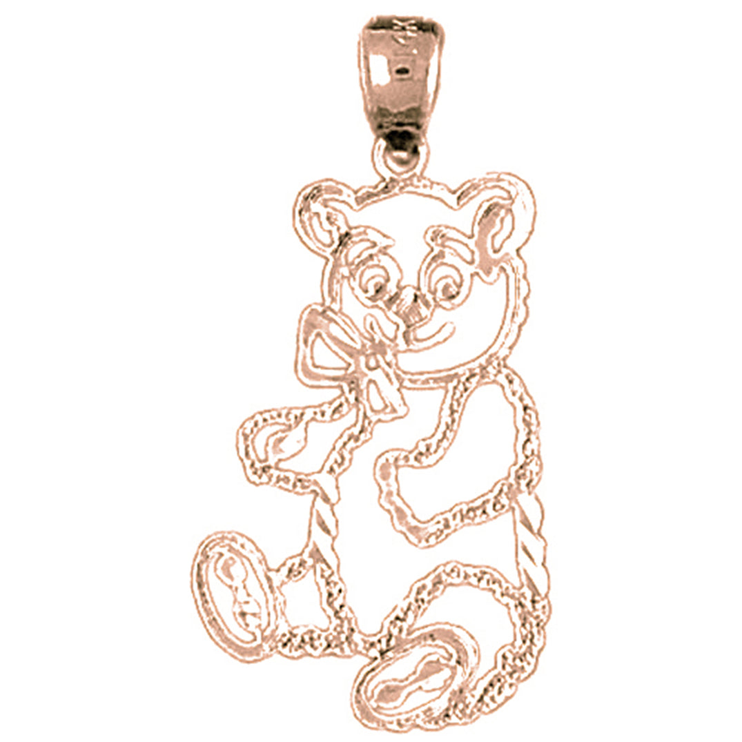 14K or 18K Gold Teddy Bear Pendant