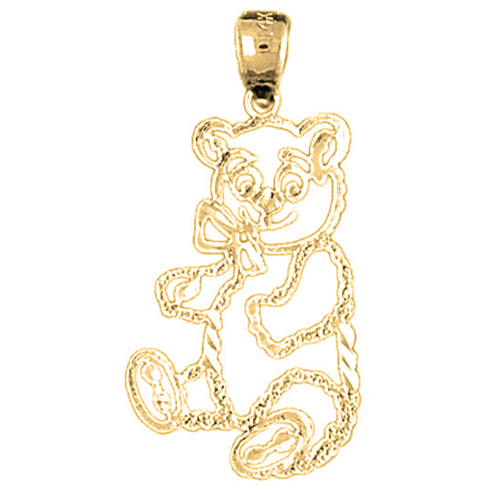 14K or 18K Gold Teddy Bear Pendant