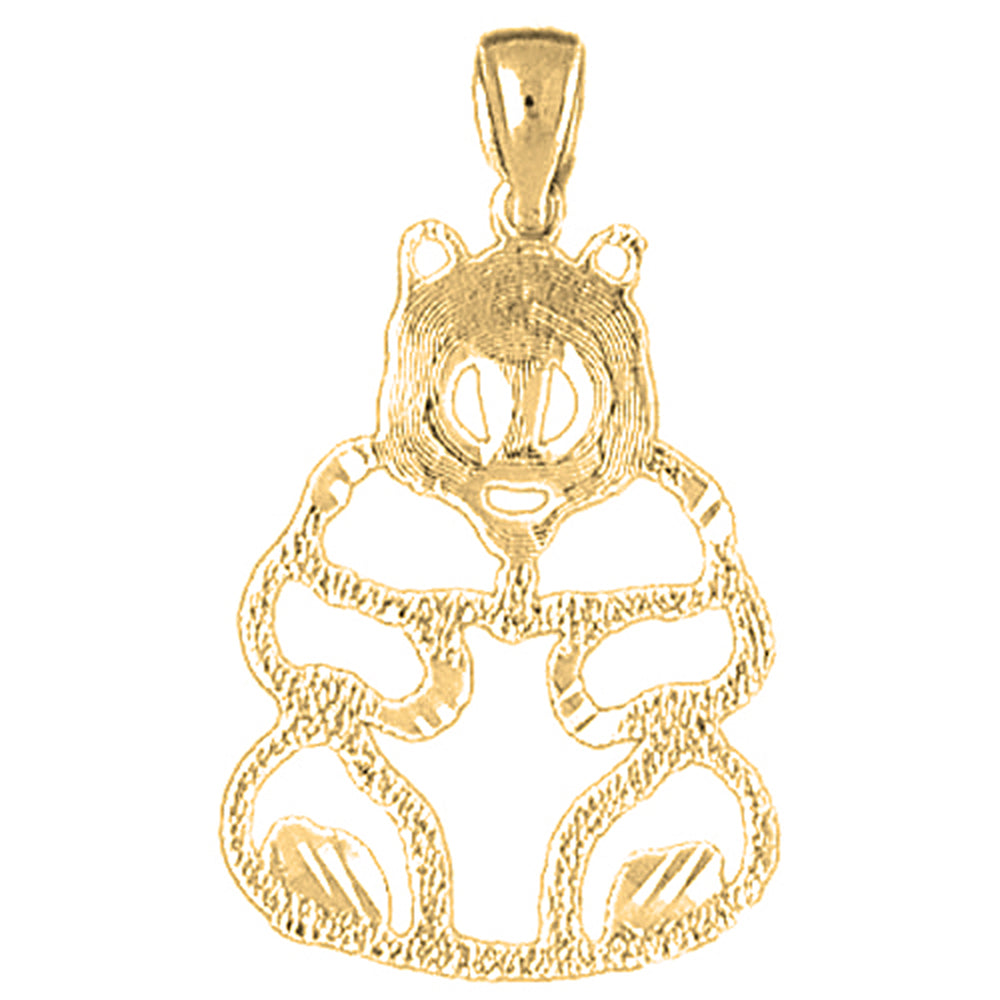 14K or 18K Gold Panda Bear Pendant