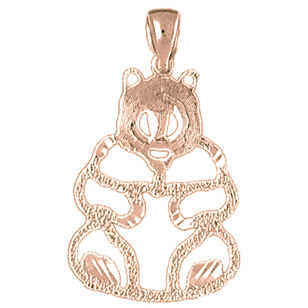 14K or 18K Gold Panda Bear Pendant