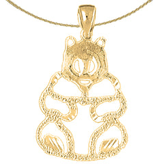 14K or 18K Gold Panda Bear Pendant