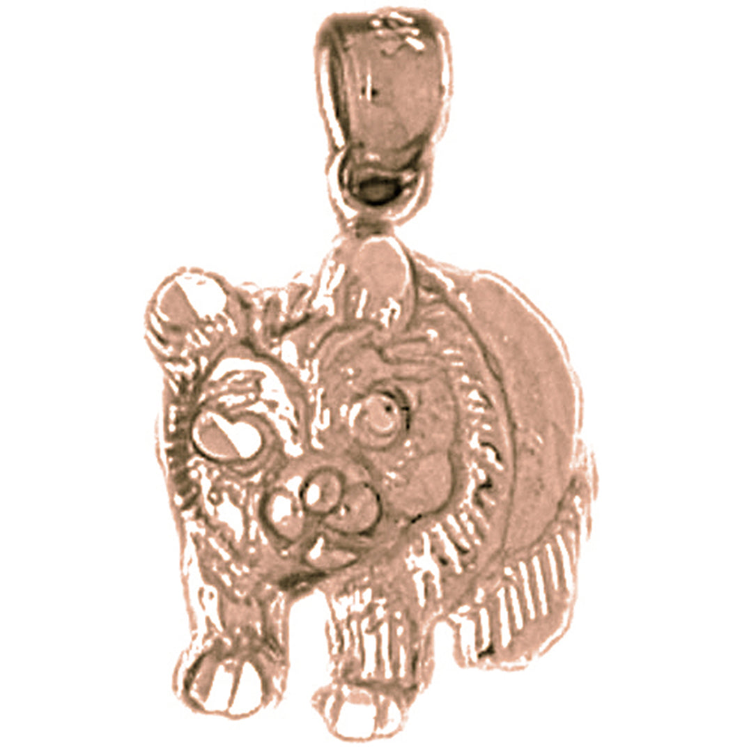 14K or 18K Gold Panda Bear Pendant