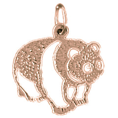 14K or 18K Gold Panda Bear Pendant