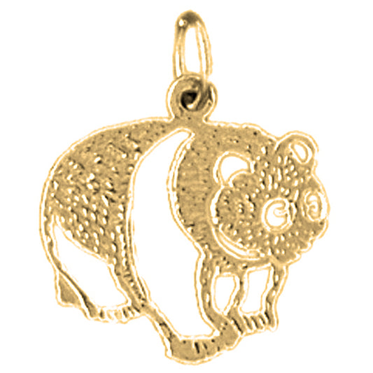 14K or 18K Gold Panda Bear Pendant