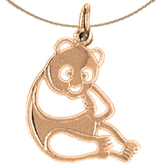 14K or 18K Gold Panda Bear Pendant