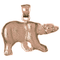 10K, 14K or 18K Gold Brown Bear Pendant