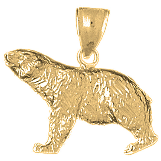 10K, 14K or 18K Gold Brown Bear Pendant