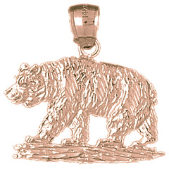 10K, 14K or 18K Gold Brown Bear Pendant