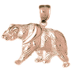 10K, 14K or 18K Gold Brown Bear Pendant