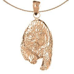 Grizzlybär-Anhänger aus 10 Karat, 14 Karat oder 18 Karat Gold