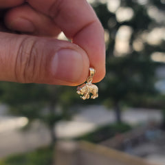 10K, 14K or 18K Gold 3D Grizzly Bear Pendant