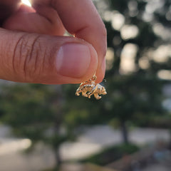 3D-Grizzlybär-Anhänger aus 10 Karat, 14 Karat oder 18 Karat Gold