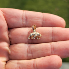 3D-Grizzlybär-Anhänger aus 10 Karat, 14 Karat oder 18 Karat Gold