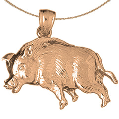 10K, 14K or 18K Gold Boar Pendant