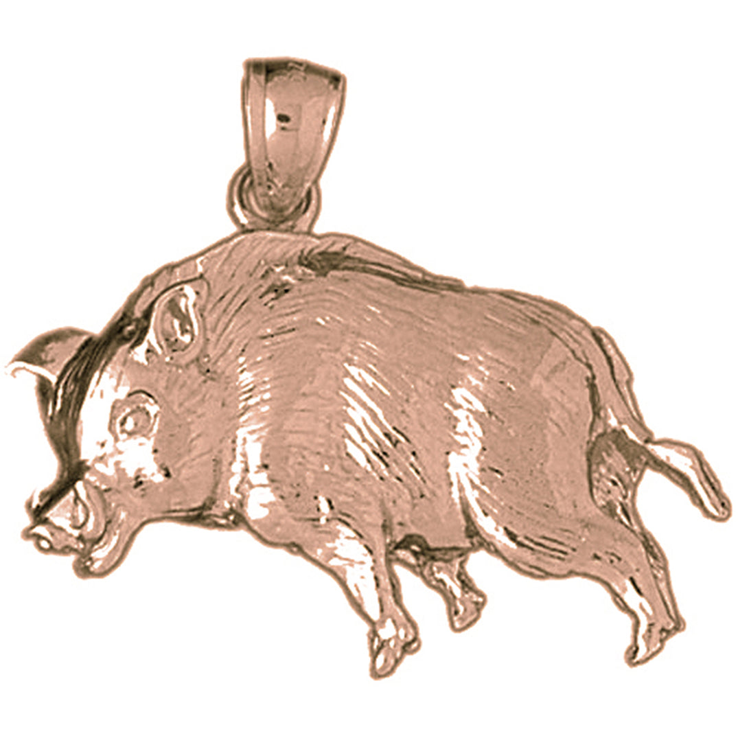 10K, 14K or 18K Gold Boar Pendant
