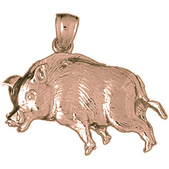 10K, 14K or 18K Gold Boar Pendant