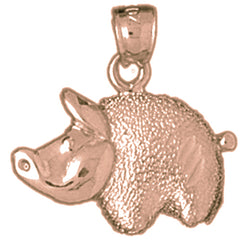 14K or 18K Gold Pig Pendant