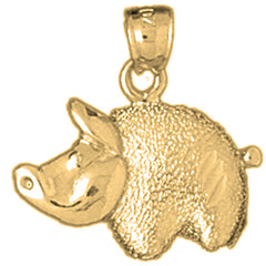 14K or 18K Gold Pig Pendant