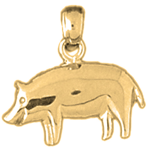 14K or 18K Gold Pig Pendant