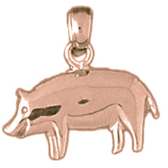 14K or 18K Gold Pig Pendant