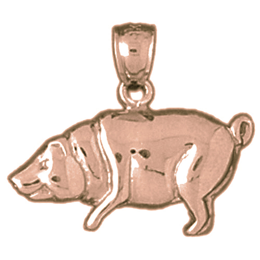 14K or 18K Gold Pig Pendant