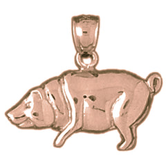 14K or 18K Gold Pig Pendant