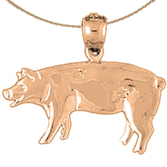 14K or 18K Gold Pig Pendant
