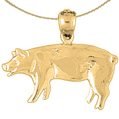 14K or 18K Gold Pig Pendant