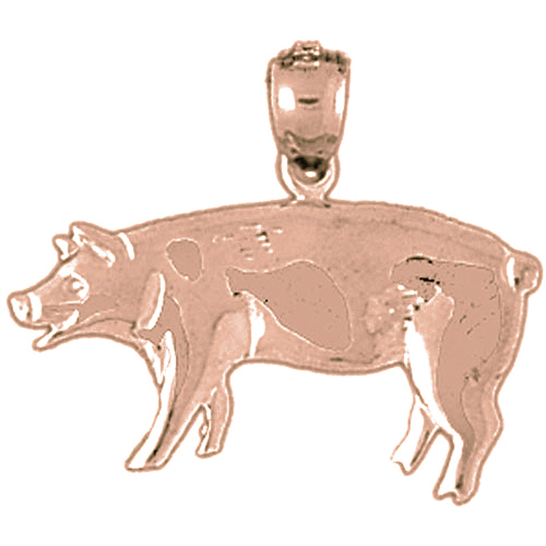 14K or 18K Gold Pig Pendant