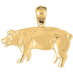 14K or 18K Gold Pig Pendant